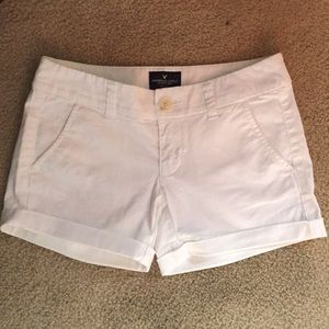 American eagle midi stretch shorts size 00 white